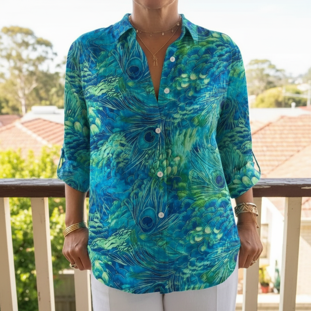 Florina™ | Peacock Grace Blouse
