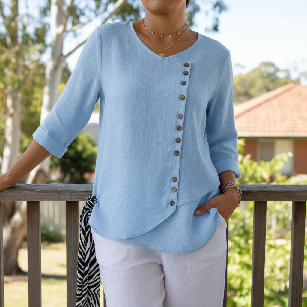 Alva™ –  Relaxed Asymmetrical Blouse