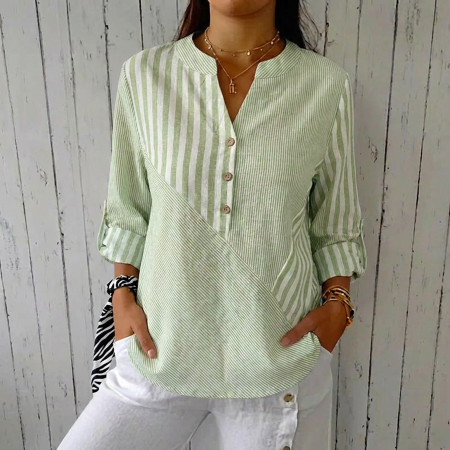 Jenny™ - Striped Linen-cotton Summer Top
