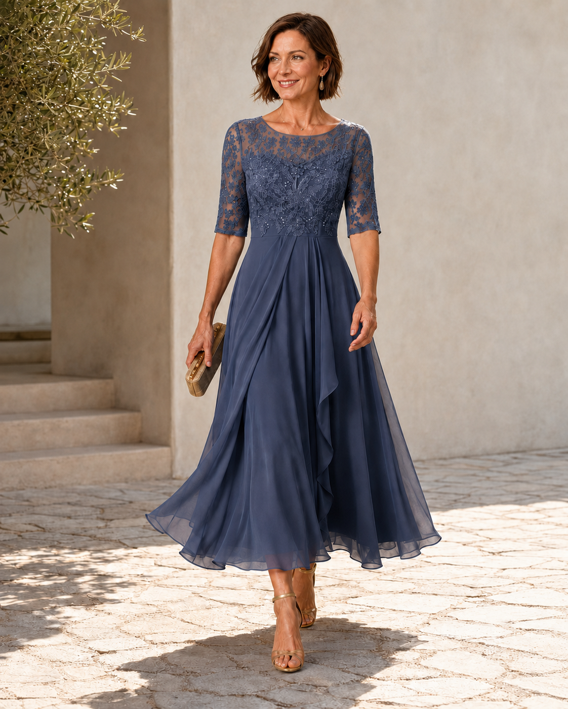 Rosalie – The Flattering Lace Midi Dress
