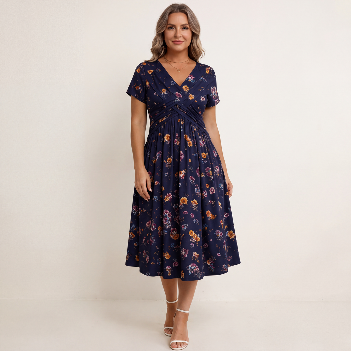 Theresa | Floral Twist Waist Dress