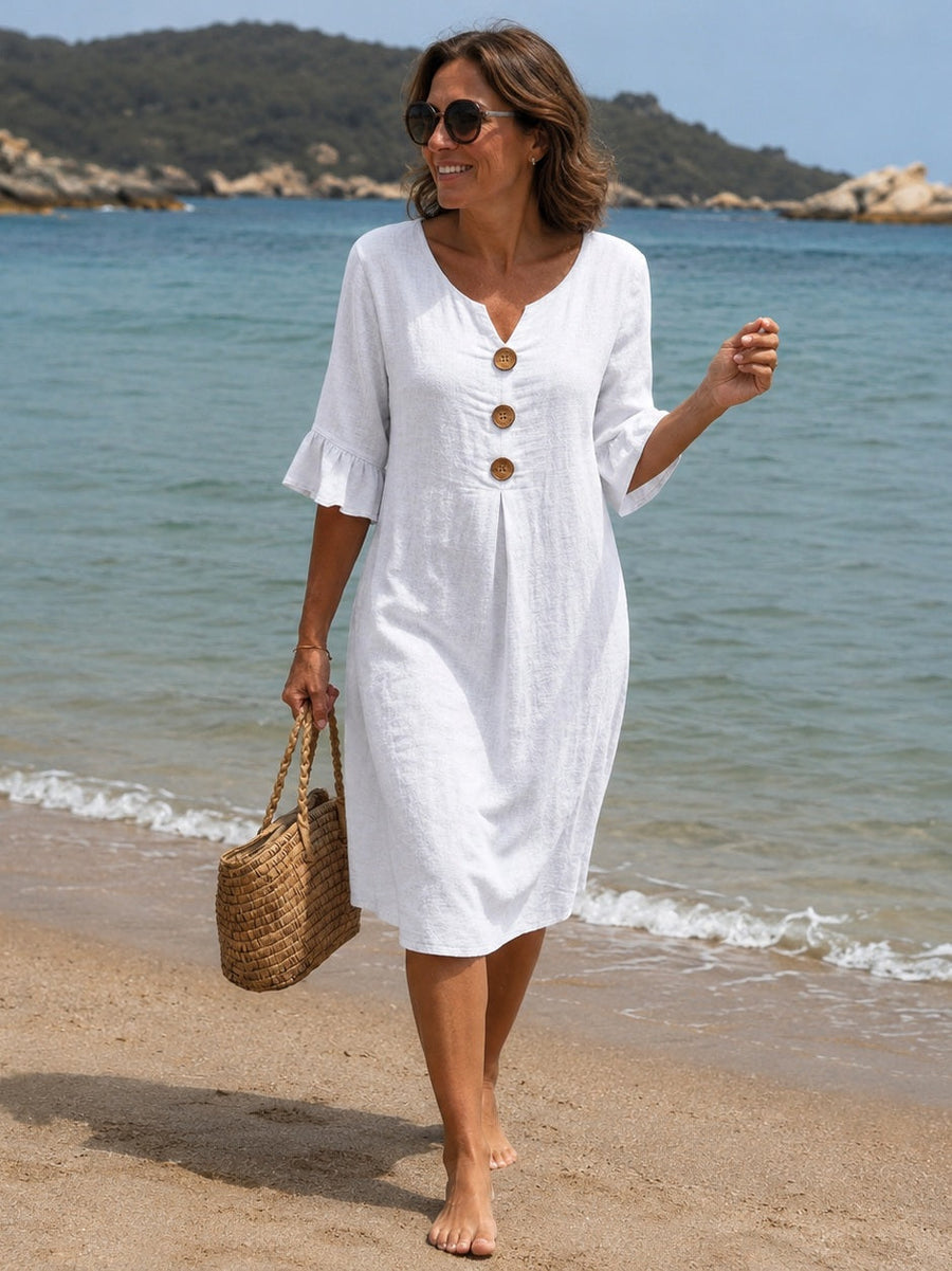 Vanesa | Linen Dress With Texture