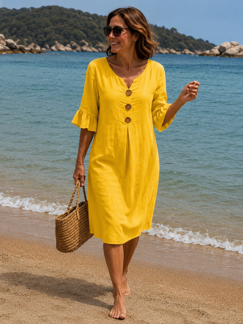 Vanesa | Linen Dress With Texture